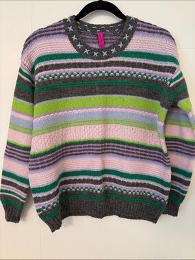 Zaket & Plover Striped Pastel Crewneck Sweater